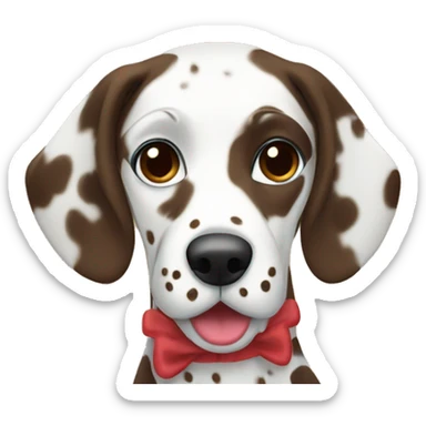 A brown Dalmatian eats gingerbread sticker