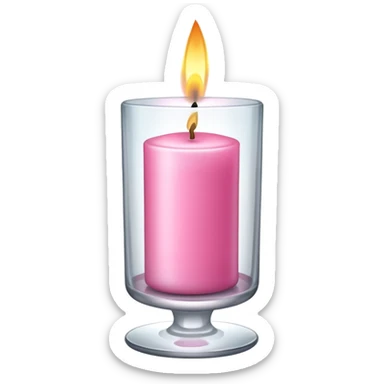 Pink candle in glass  sticker