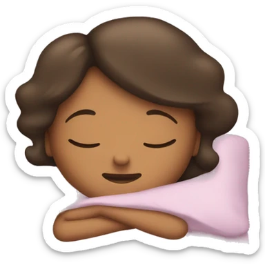 The girl is sleeping in bed sticker