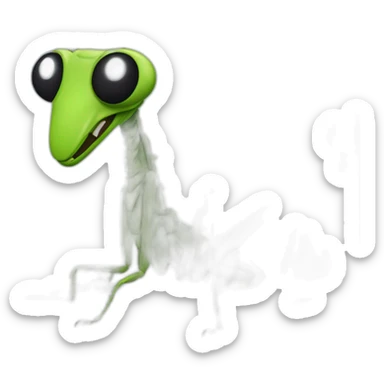 Mantis using laptop computer sticker