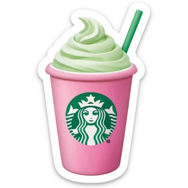 Starbucks pink matcha with th loye sticker