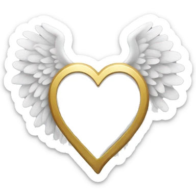 White heart with wings and halo sticker