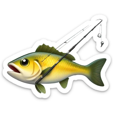 Fish going fishing  sticker