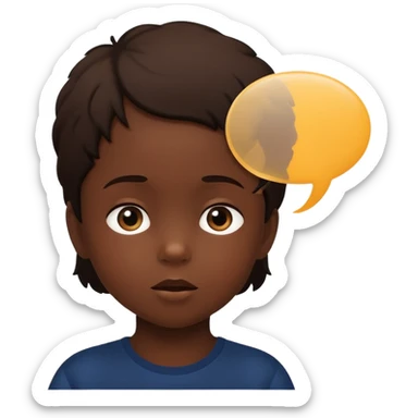 child silhouette with two speech bubbles in different languages sticker