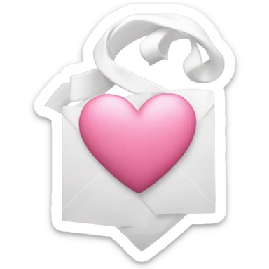 Corazón blanco con moño rosa  sticker