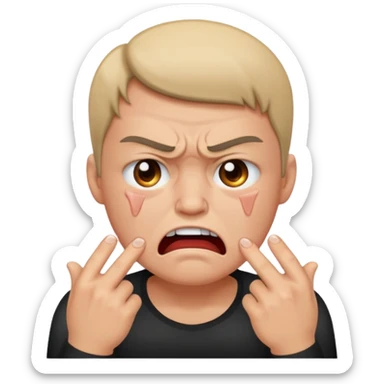 angry and cry sticker