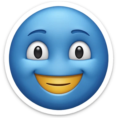 Blue emoji meme sticker