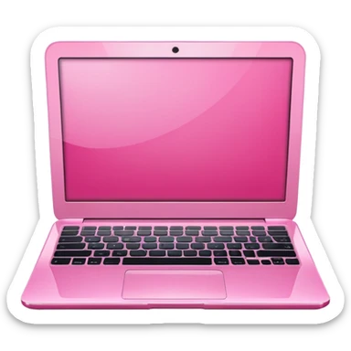 pink laptop computer iOS style sticker