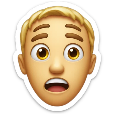 shocked face whit rash in the head sticker