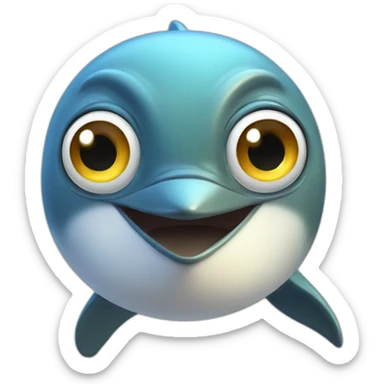 Dolphin fused with an owl sticker