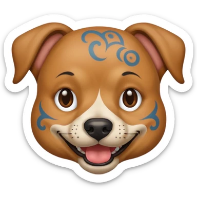 dog with tattoed face sticker