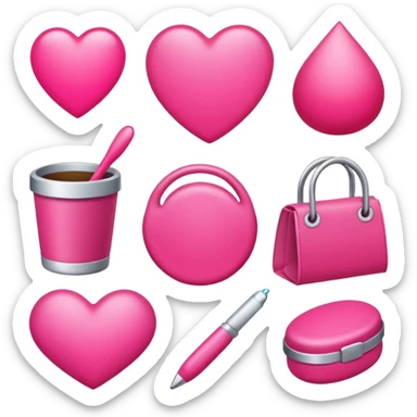 collection of several stuff It's a bright pink soft and it's not too flashy or too red! sticker