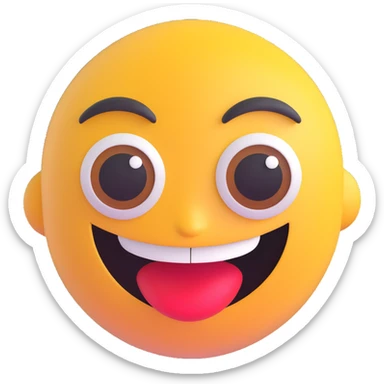 the 'harder' difficulty face from Geometry Dash, 3D emoji style, sharp eyes, mischievous grin, no text sticker