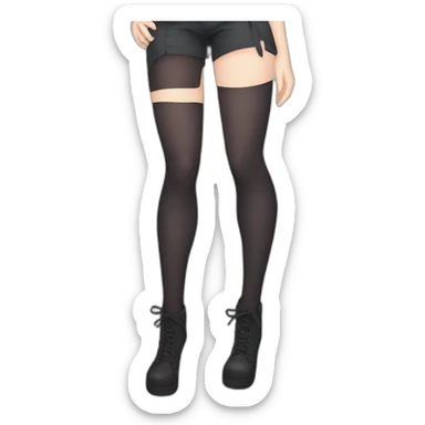 anime girl thigh high sticker