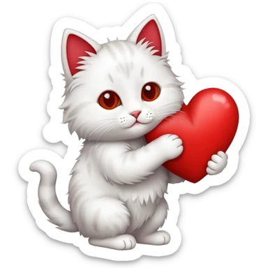 Red heart carries a cat sticker