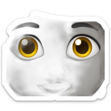 Baby face with grey skin sticker