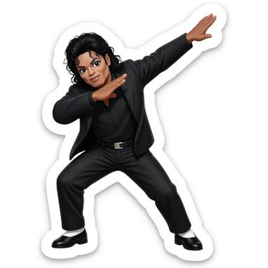 michael jackson dab, dancing legs, wearing black bad outfit sticker