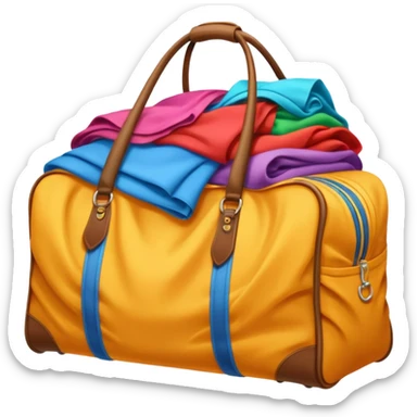 travelbag overflowing with clothes sticker