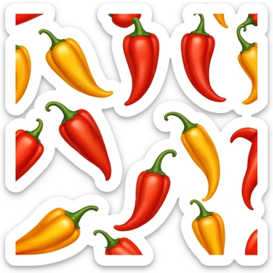 golden red pepper in motion sticker