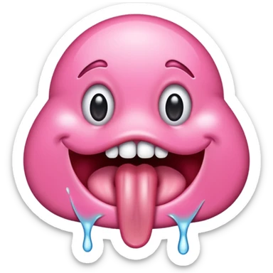 Tongue with drool sticker