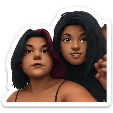 outdoor friendship under palm trees sticker