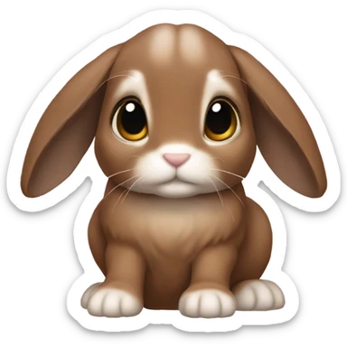 brown lop eared bunny  sticker