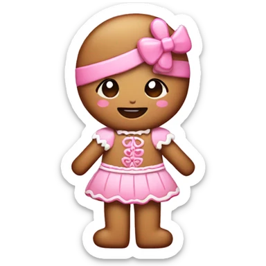 Pink girly gingerbread  sticker