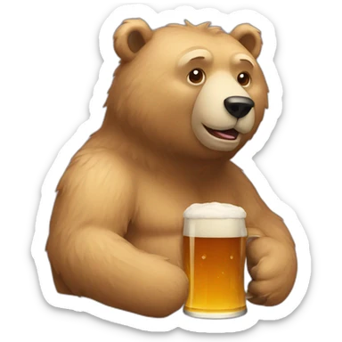 Beer bear sticker