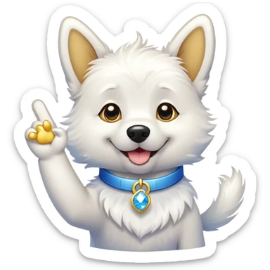 A proud cartoon dog giving a perfect OK hand gesture with sparkles all around sticker
