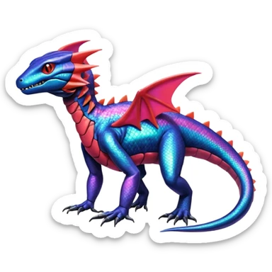 Shiny Exotic Colorful epic Salandit-Genesect-Koraidon-Fakémon-hybrid-creature (full body)  sticker