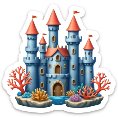 underwater sea castle sticker