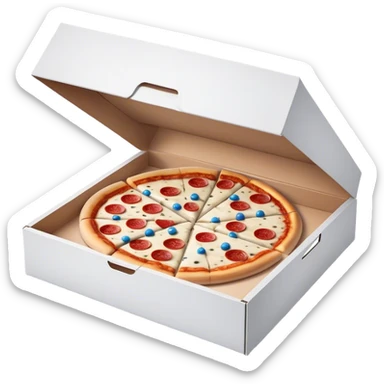 Dominos pizza in a white pizza box sticker