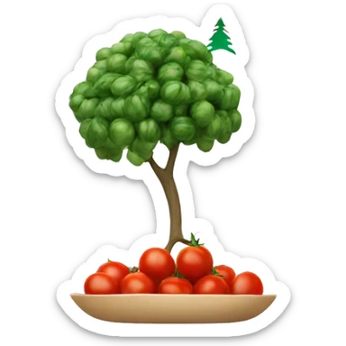 Lebanese flag with tomato instead of a tree sticker