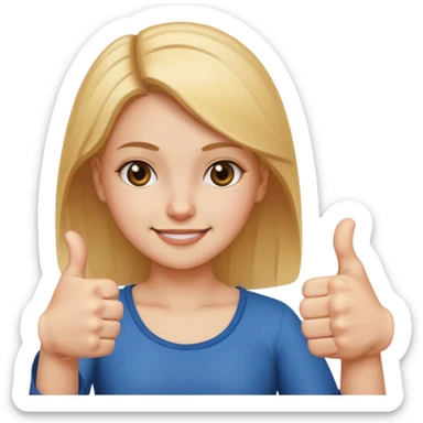 

a girl with a thumb ups and one with thumbs down 


 sticker