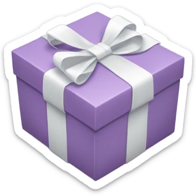 light purple present with white ribbon sticker
