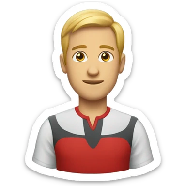 red shirt male portrait sticker