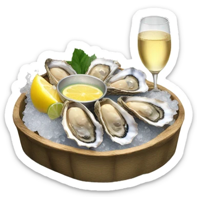 oysters and champagne sticker