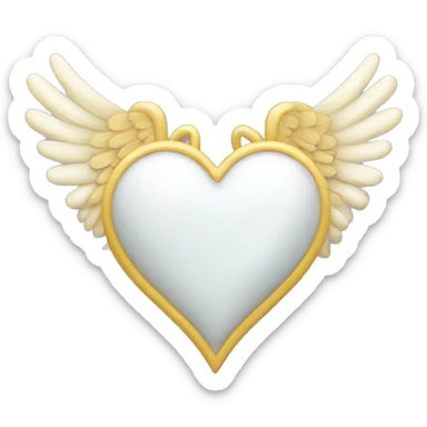 white heart with angel wings sticker