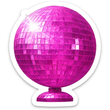 Pink glitter disco ball  sticker