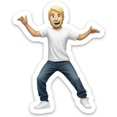 White guy hip hop dancing sticker