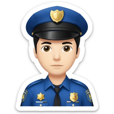 Polizist Emoji mann schwarze haare sticker