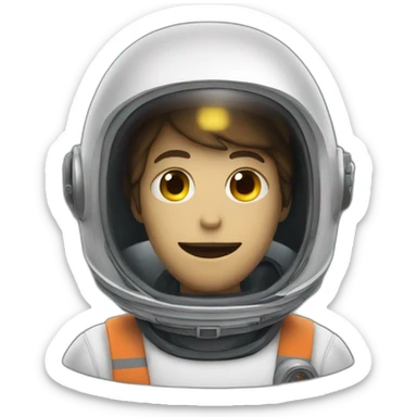 a space alient wearing a fireman helmet sticker