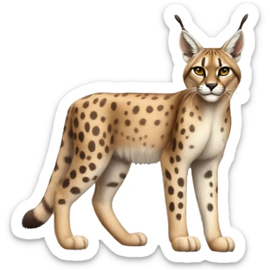 Striped and spotted Lynx-Caracal-Cheetah-hybrid full body sticker