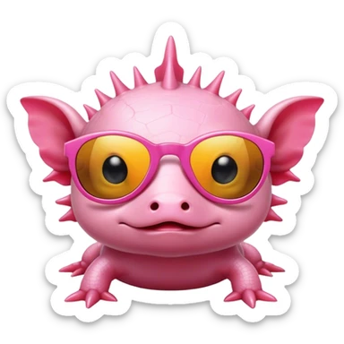 Axolotl with sunglasses sticker