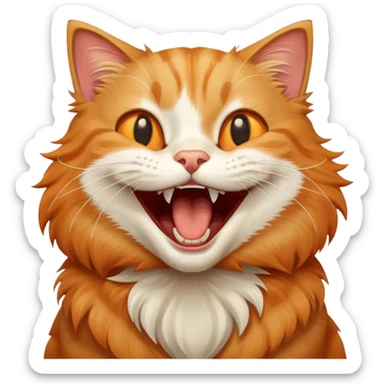 Funny cat laughing  sticker