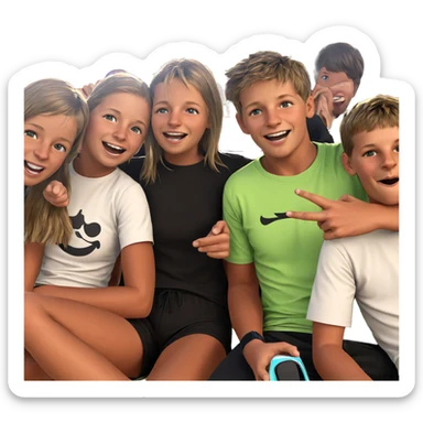 friends enjoying a sunny day sticker