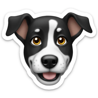 Mutt dog sitting cute black white  sticker