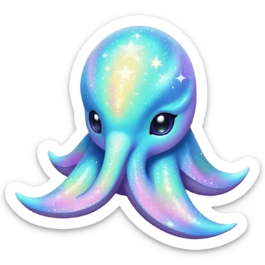 Pastel nebula glittery Randomly-colored sparkly exotic Fakémon-creature sticker