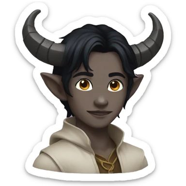 tiefling with black hair sticker