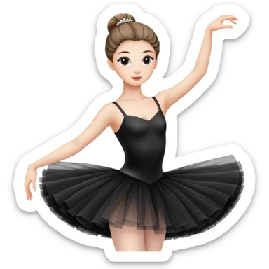 ballerina in a black tutu sticker